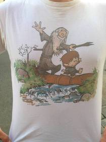 Calvin and Hobbes plus Lord of the rings  this awesome t-shirt