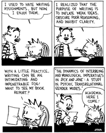 Calvins views on writing