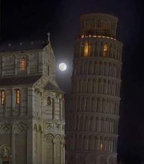Can I take a picture of the moon  Pisa tower yea sorry