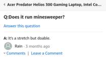 Can this gaming laptop run minesweeper