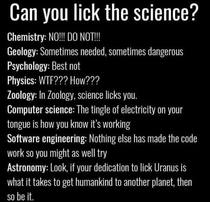 Can you lick science