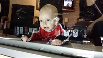 Canadian baby at his first hockey game