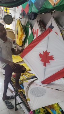 Canadian flag according to kite makers in India
