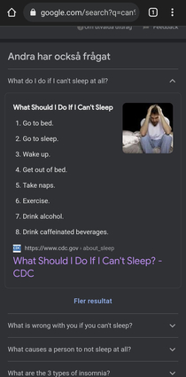 Cant sleep so I Googled for help
