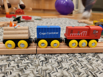 Cant tell if my kids cargo train is from Boston or England