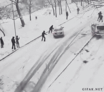 Car accident in the snow with twist ending