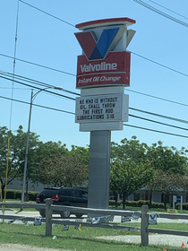 Car humor from a local quick lube