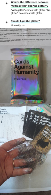 Cards Against Humanity issued a Pride pack complete with warning