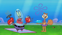 Cartoon logic Why is Mr Krabs wearing a Water Helmet when Most Crabs can BREATHE AIR