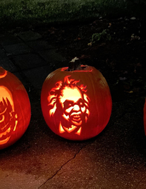 Carved pumpkins with the kids They said Dad carved a cool monster They had no clue it was Beetlejuice Im officially old