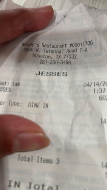 Cashier at Wendys refused to believers my name was Jesus and did this