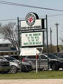 Caught this driving by my local veterinarian