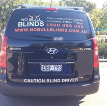 Caution blind driver