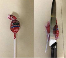 Check your kids collected candy today found this in a lollipop