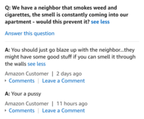Checking out an air purifier on Amazon The answers to this were delightful