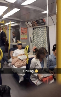 Chilling in the subway