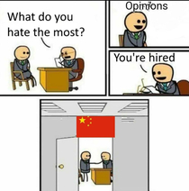 China dont like opinions but only want opiums