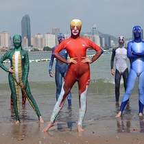 Chinese aunties avoid the sun to keep their skin white Sometimes they go full Power Rangers  Mexian wrestlers