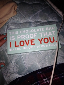 Chocolate bar I got for my birthday