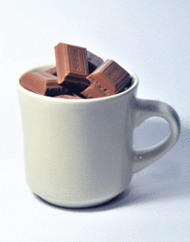 Chocolate melting in a cup