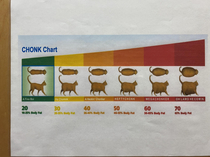 Chonk scale in the exam room at the vet