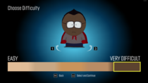 Choosing a difficulty level in the South Park game