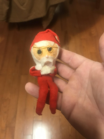 Christmas decoration from my wifes grandma Says it dates back to early s I named it our Chong Santa