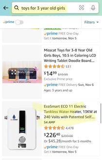 Christmas shopping for my niece Was hoping to get her a power sander but I guess a tankless water heater will have to do
