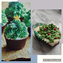 Christmas tree cupcake made by me