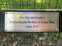 Classic Central Park bench plaque