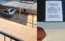 Clever note left for bad parking