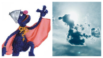 Cloud looks like Super Grover