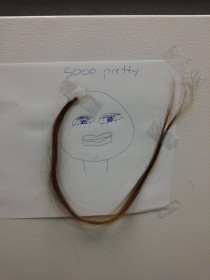 Co-worker left her hair extension lying around