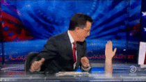 Colbert keeps a high-five handy 