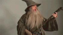 Colbert rocking out as Gandalf and reading Harry Potter