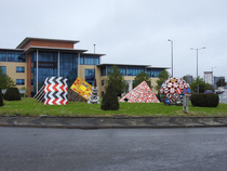 Community art A real prize from my home town Doubly famous for having more than one adult movie shot inside the pyramid its in the middle of a busy roundabout called the magic roundabout 