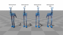 Computer simulations that teach themselves to walk