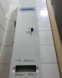Condom machines are now offering refunds