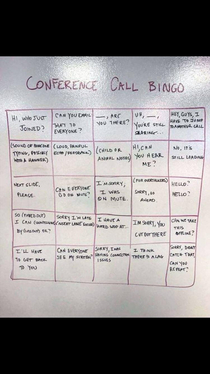 Conference Call Bingo