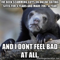 Confession Male pretending to be a female online