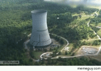 Cooling tower controlled demolition