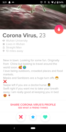 Corona Virus Tinder