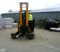 Correct use of a forklift truck