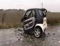 Couple treated for minor injuries at local hospital after their Smart car hit a squirrel Squirrel refused treatment and left the scene