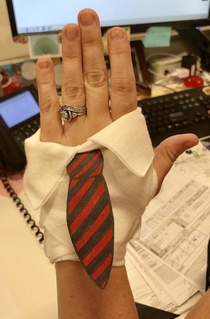 Coworker burnt her hand so I made her a tie Keeping it business casual