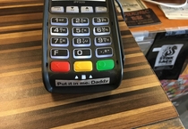 Credit card chip reader in a head shop