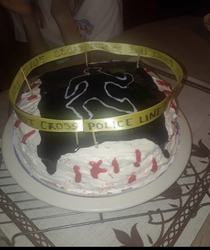 Crime scene cake