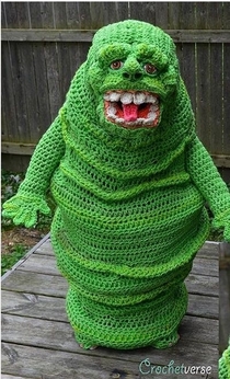 crocheted ghostbuster slimer costume