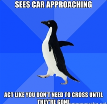 crosswalk awkwardness