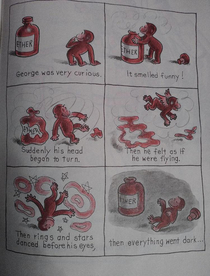 Curious George gets high in a childrens book